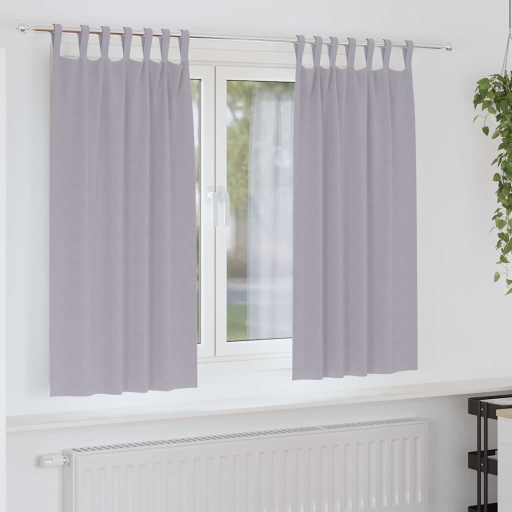 Vorhänge mit Vorhängen 2 pcs Metallgrau Polyester