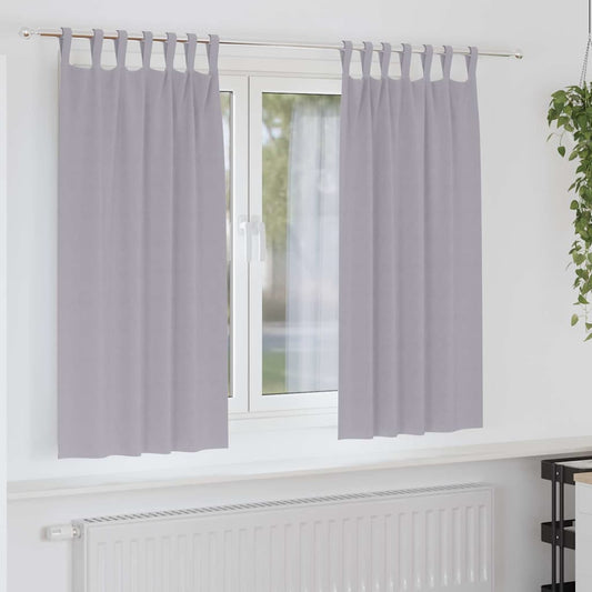 Vorhänge mit Vorhängen 2 pcs Metallgrau Polyester