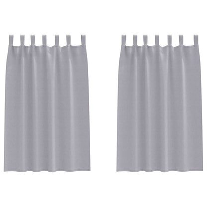 Vorhänge mit Vorhängen 2 pcs Metallgrau Polyester