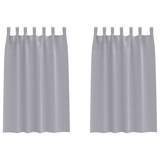 Vorhänge mit Vorhängen 2 pcs Metallgrau Polyester