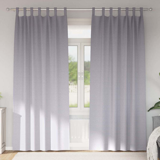 Vorhänge mit Vorhängen 2 pcs Metallgrau Polyester