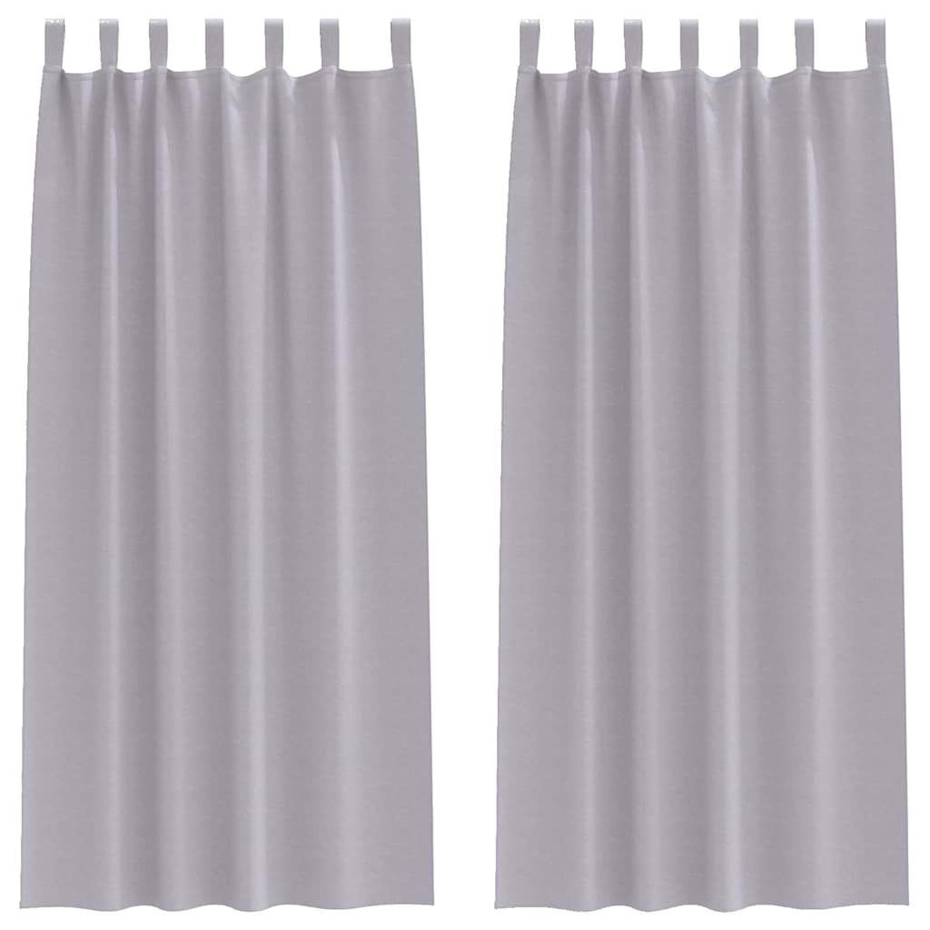 Vorhänge mit Vorhängen 2 pcs Metallgrau Polyester