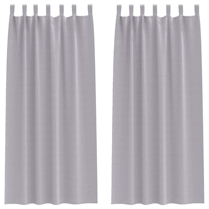 Vorhänge mit Vorhängen 2 pcs Metallgrau Polyester