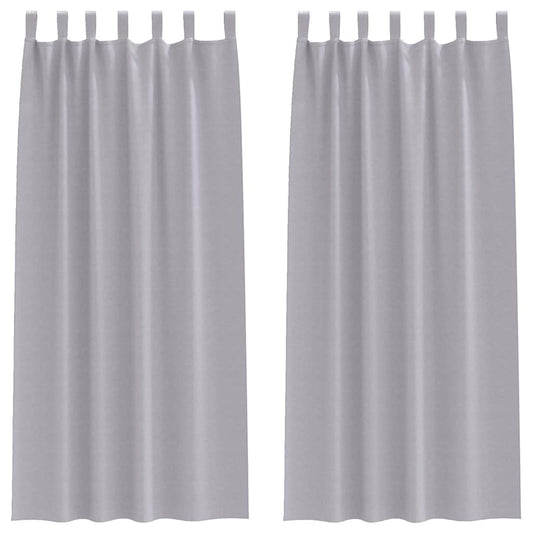 Vorhänge mit Vorhängen 2 pcs Metallgrau Polyester