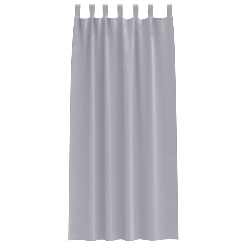 Vorhänge mit Vorhängen 2 pcs Metallgrau Polyester