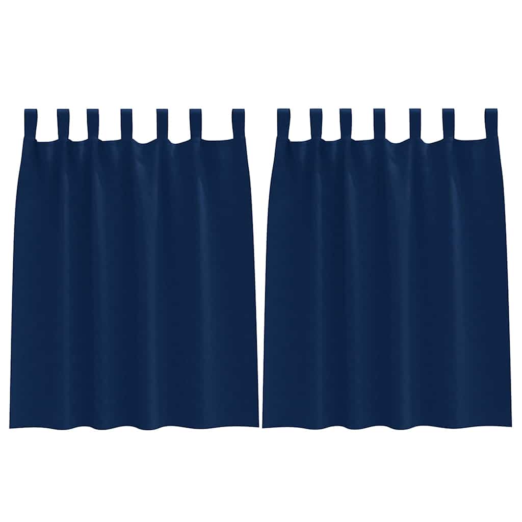 Vorhänge mit Vorhängen 2 pcs Dunkelblau Polyester