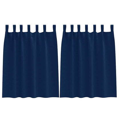 Vorhänge mit Vorhängen 2 pcs Dunkelblau Polyester