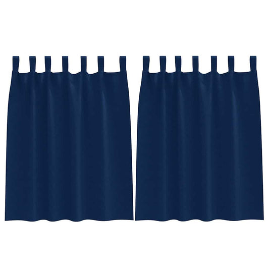Vorhänge mit Vorhängen 2 pcs Dunkelblau Polyester