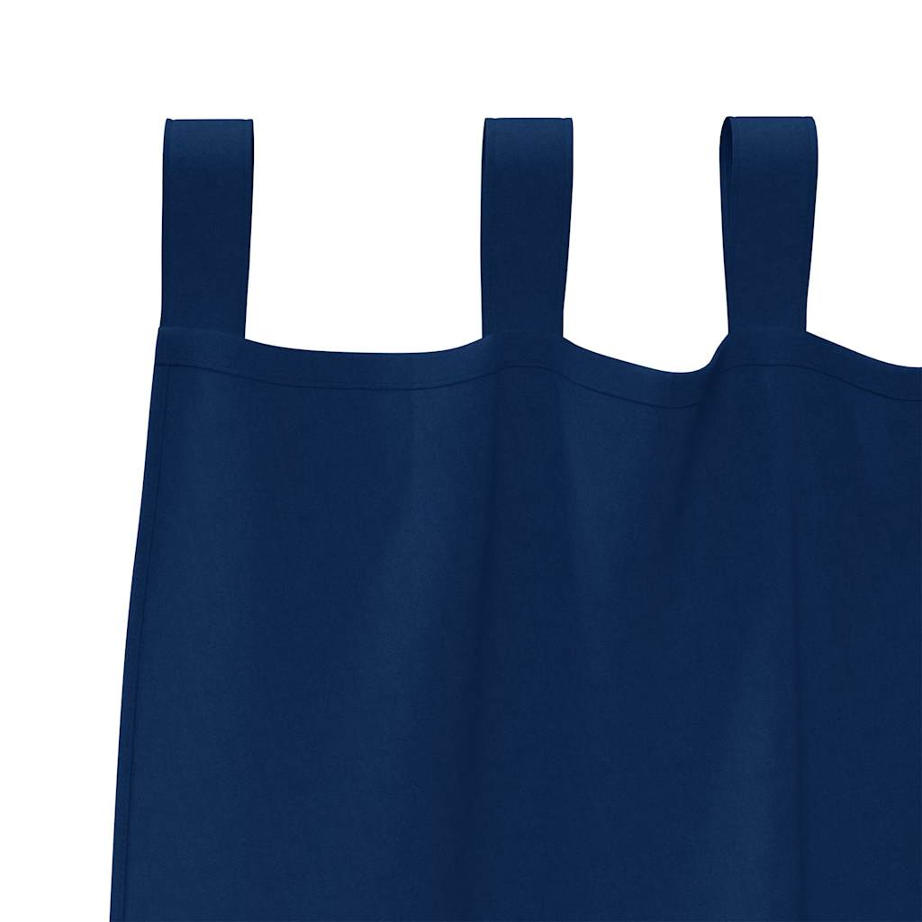 Vorhänge mit Vorhängen 2 pcs Dunkelblau Polyester