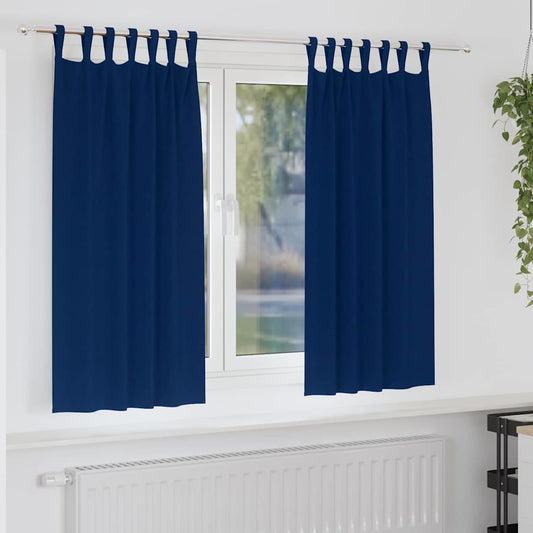 Vorhänge mit Vorhängen 2 pcs Dunkelblau Polyester