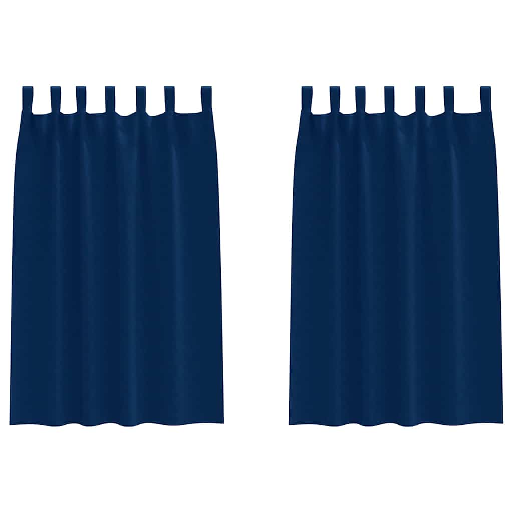 Vorhänge mit Vorhängen 2 pcs Dunkelblau Polyester