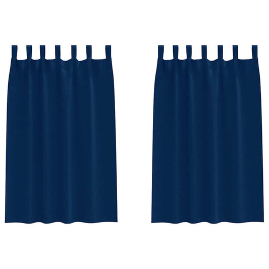 Vorhänge mit Vorhängen 2 pcs Dunkelblau Polyester