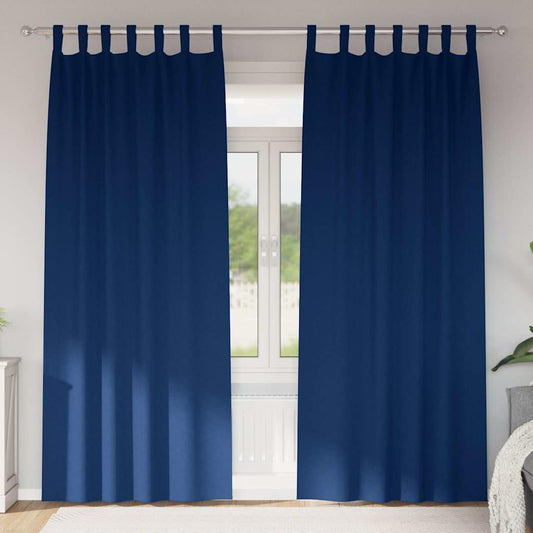 Vorhänge mit Vorhängen 2 pcs Dunkelblau Polyester
