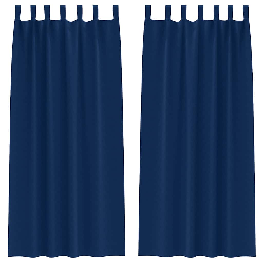 Vorhänge mit Vorhängen 2 pcs Dunkelblau Polyester