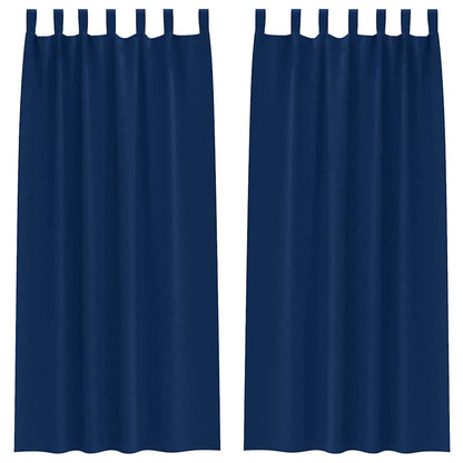 Vorhänge mit Vorhängen 2 pcs Dunkelblau Polyester