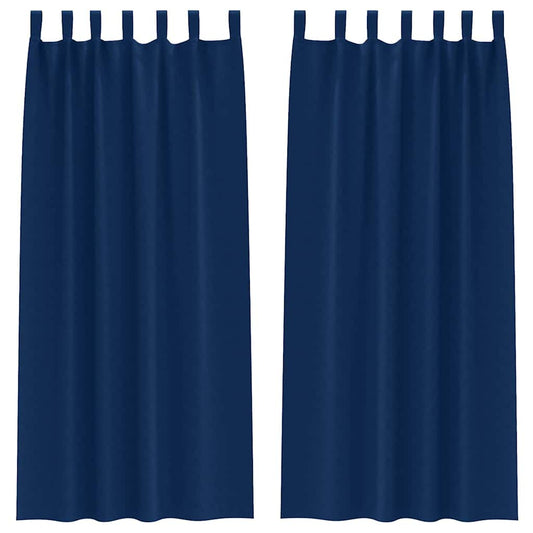 Vorhänge mit Vorhängen 2 pcs Dunkelblau Polyester