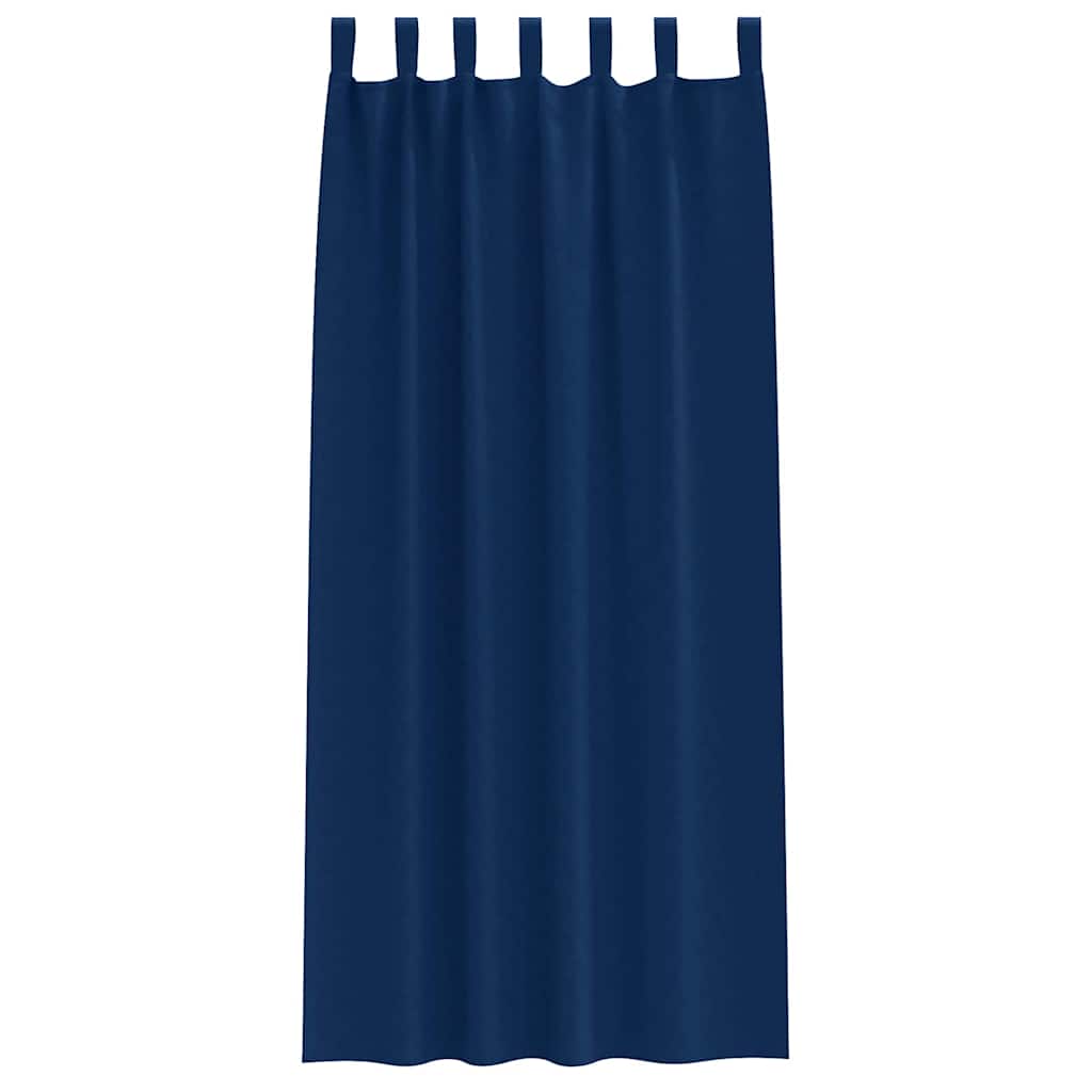 Vorhänge mit Vorhängen 2 pcs Dunkelblau Polyester