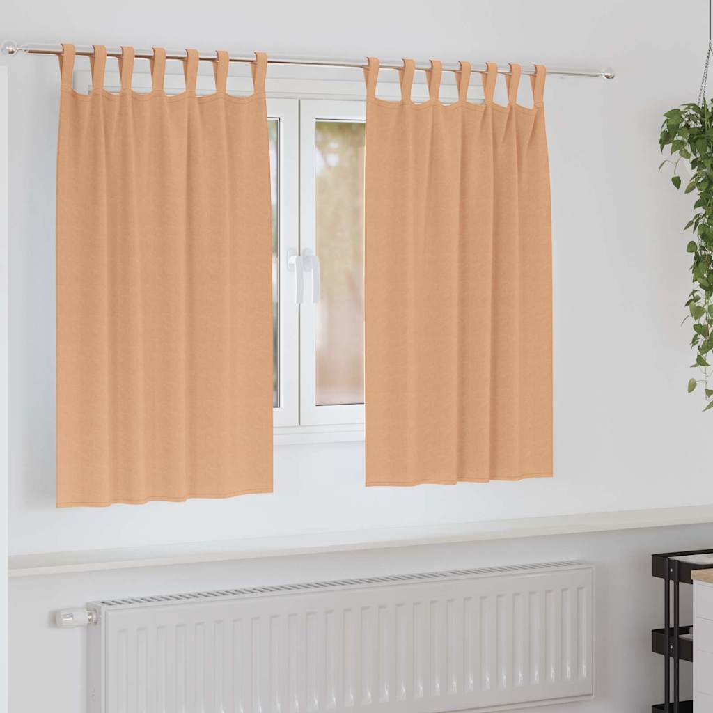 Vorhänge mit Vorhängen 2 pcs Hellbraun Polyester