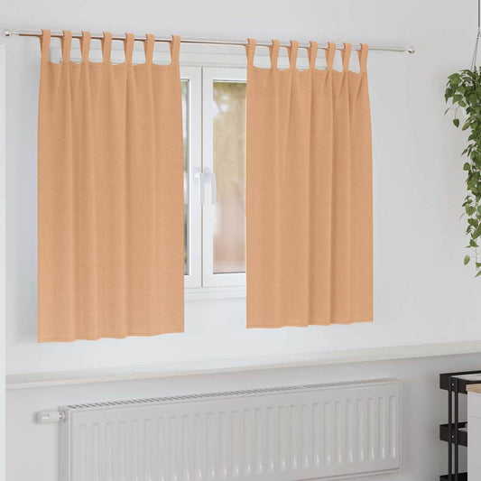 Vorhänge mit Vorhängen 2 pcs Hellbraun Polyester