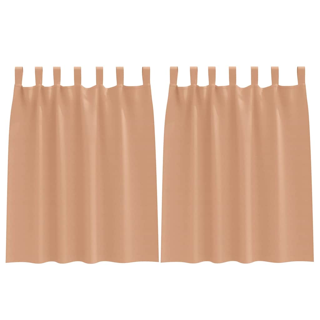 Vorhänge mit Vorhängen 2 pcs Hellbraun Polyester