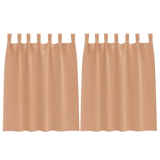 Vorhänge mit Vorhängen 2 pcs Hellbraun Polyester