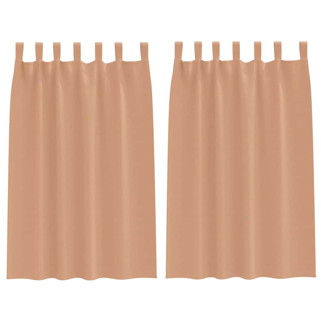 Vorhänge mit Vorhängen 2 pcs Hellbraun Polyester
