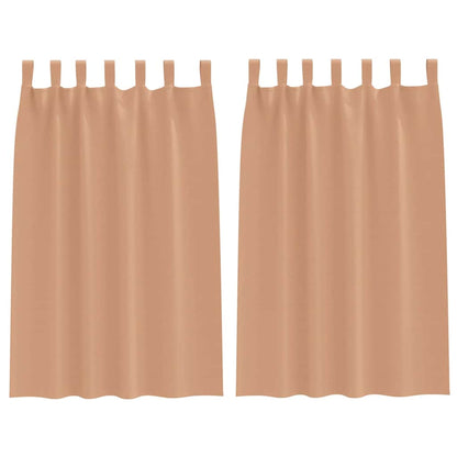 Vorhänge mit Vorhängen 2 pcs Hellbraun Polyester