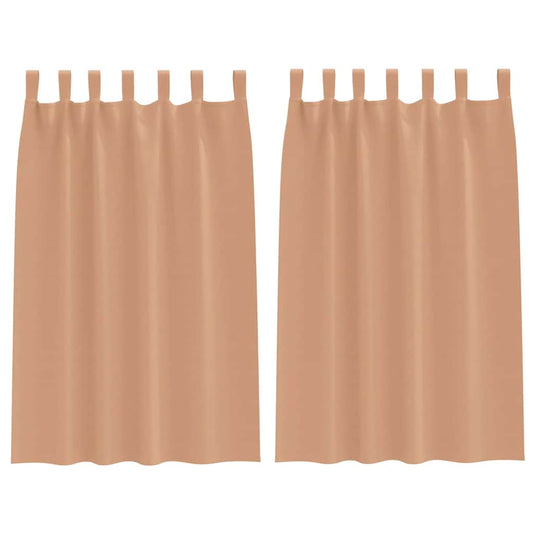 Vorhänge mit Vorhängen 2 pcs Hellbraun Polyester
