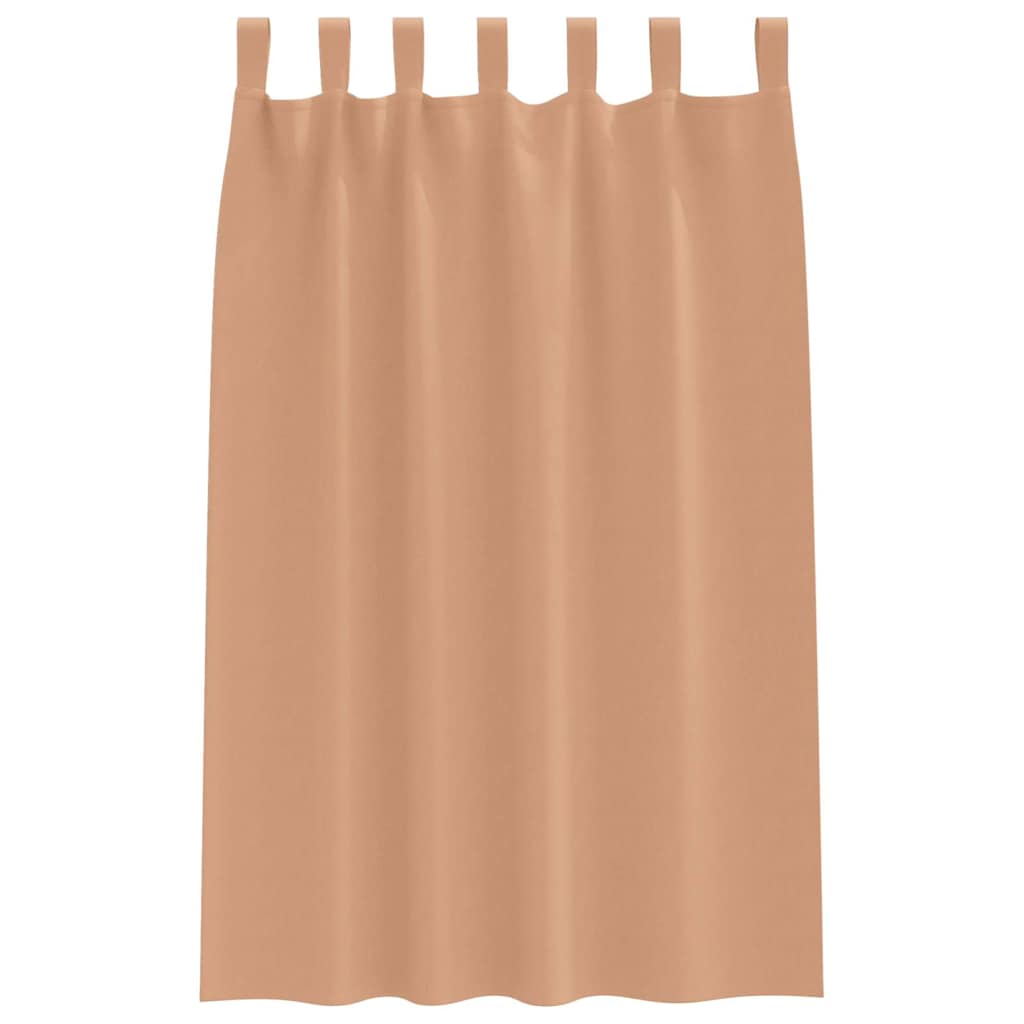 Vorhänge mit Vorhängen 2 pcs Hellbraun Polyester