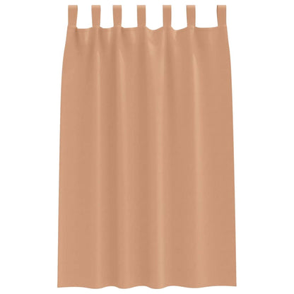 Vorhänge mit Vorhängen 2 pcs Hellbraun Polyester