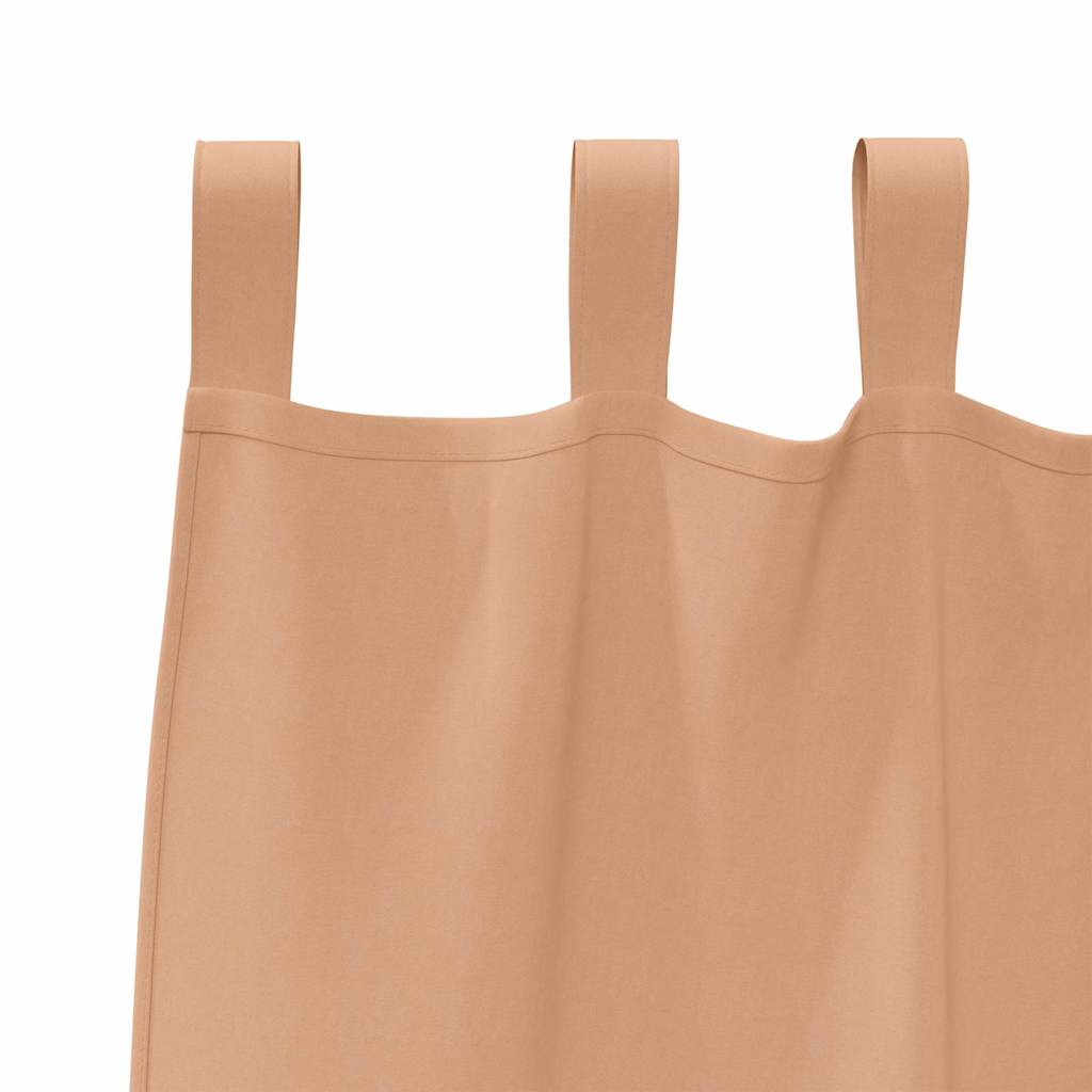 Vorhänge mit Vorhängen 2 pcs Hellbraun Polyester