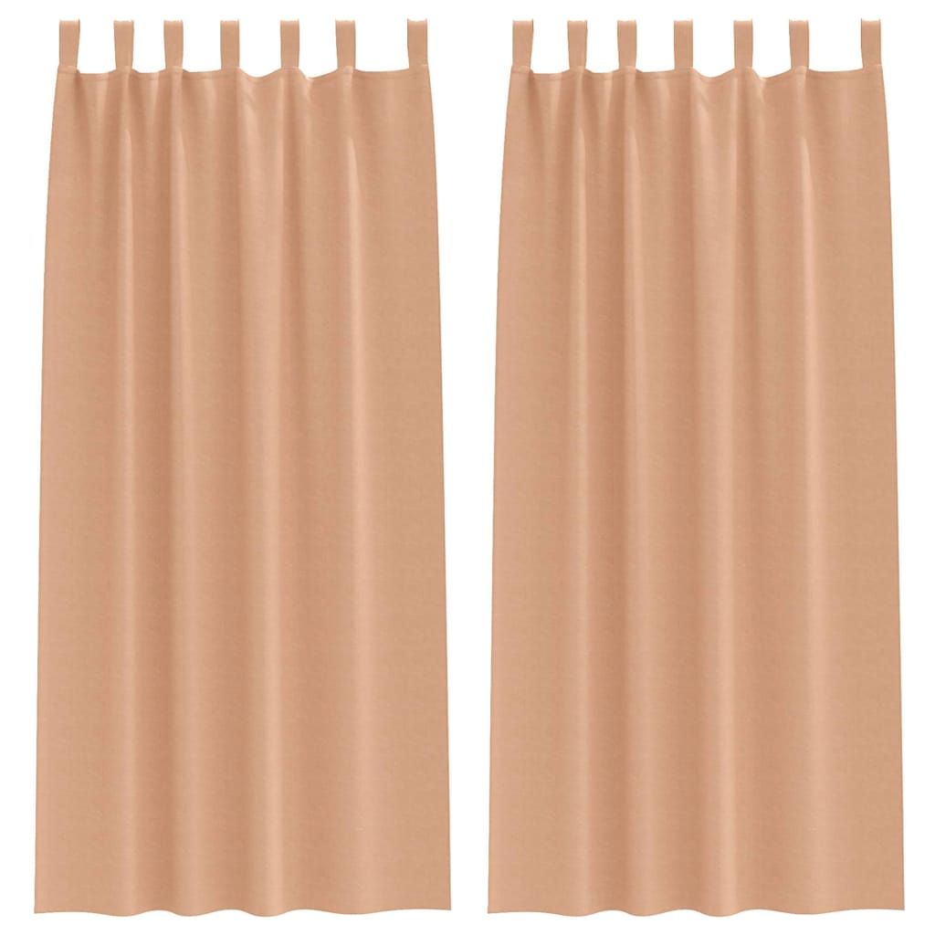 Vorhänge mit Vorhängen 2 pcs Hellbraun Polyester