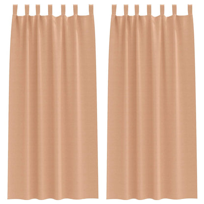 Vorhänge mit Vorhängen 2 pcs Hellbraun Polyester