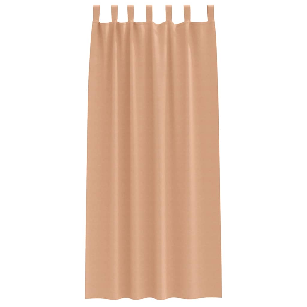 Vorhänge mit Vorhängen 2 pcs Hellbraun Polyester
