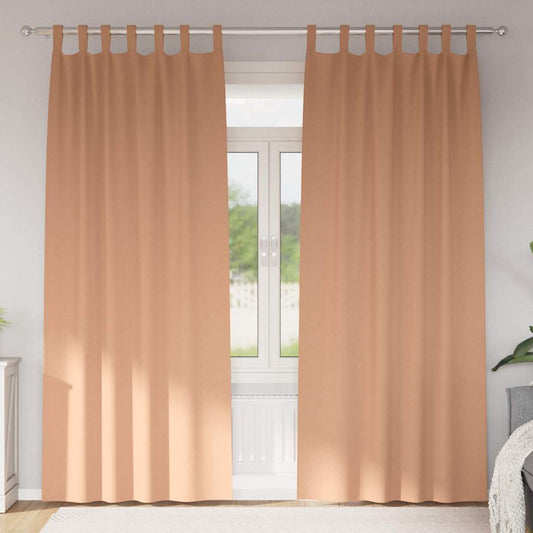 Vorhänge mit Vorhängen 2 pcs Hellbraun Polyester