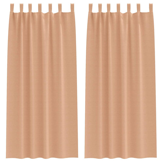 Vorhänge mit Vorhängen 2 pcs Hellbraun Polyester
