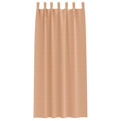 Vorhänge mit Vorhängen 2 pcs Hellbraun Polyester