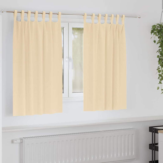 Vorhänge mit Vorhängen 2 pcs Creme Polyester