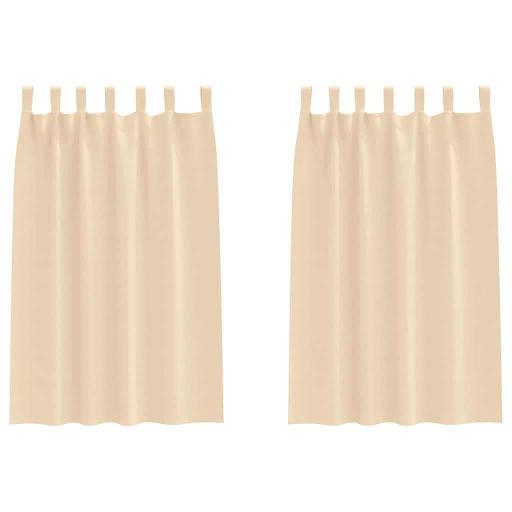Vorhänge mit Vorhängen 2 pcs Creme Polyester