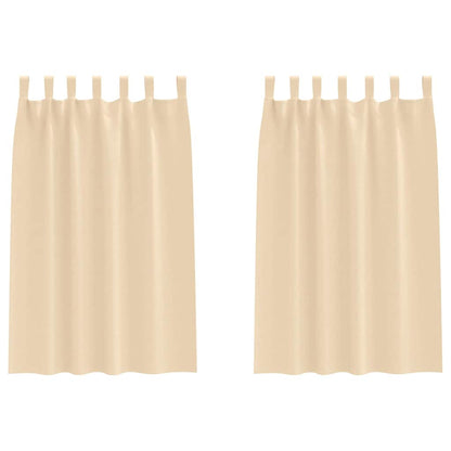 Vorhänge mit Vorhängen 2 pcs Creme Polyester