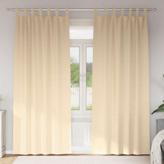 Vorhänge mit Vorhängen 2 pcs Creme Polyester