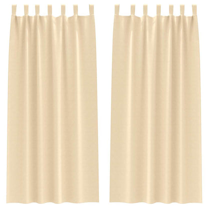 Vorhänge mit Vorhängen 2 pcs Creme Polyester