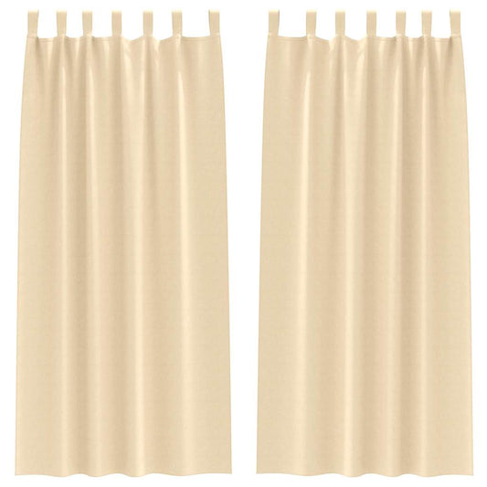 Vorhänge mit Vorhängen 2 pcs Creme Polyester