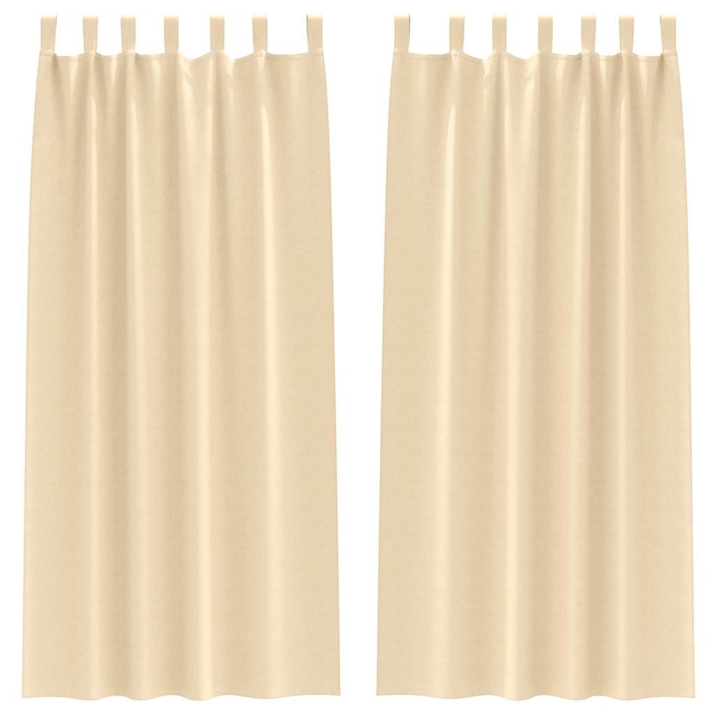 Vorhänge mit Vorhängen 2 pcs Creme Polyester
