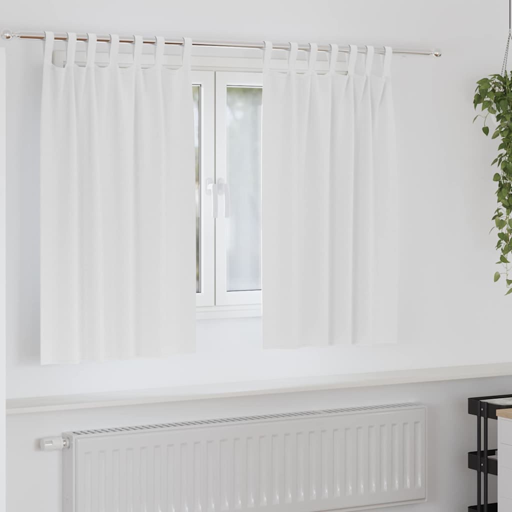 Vorhänge mit Vorhängen 2 pcs Reinweiß Polyester