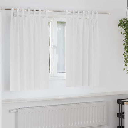 Vorhänge mit Vorhängen 2 pcs Reinweiß Polyester
