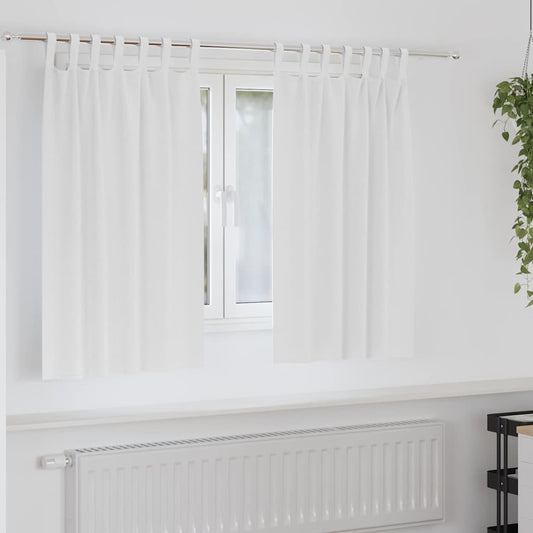 Vorhänge mit Vorhängen 2 pcs Reinweiß Polyester