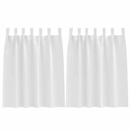 Vorhänge mit Vorhängen 2 pcs Reinweiß Polyester