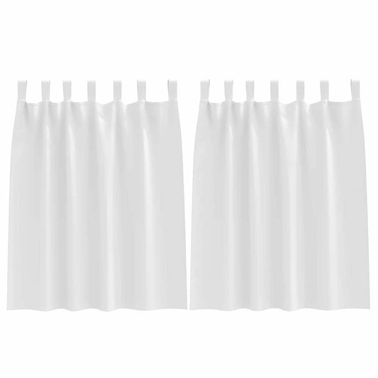 Vorhänge mit Vorhängen 2 pcs Reinweiß Polyester