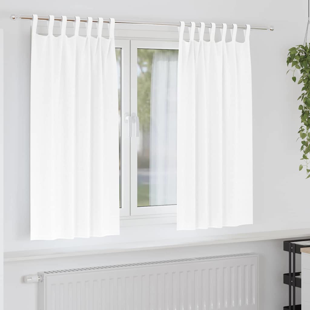 Vorhänge mit Vorhängen 2 pcs Reinweiß Polyester